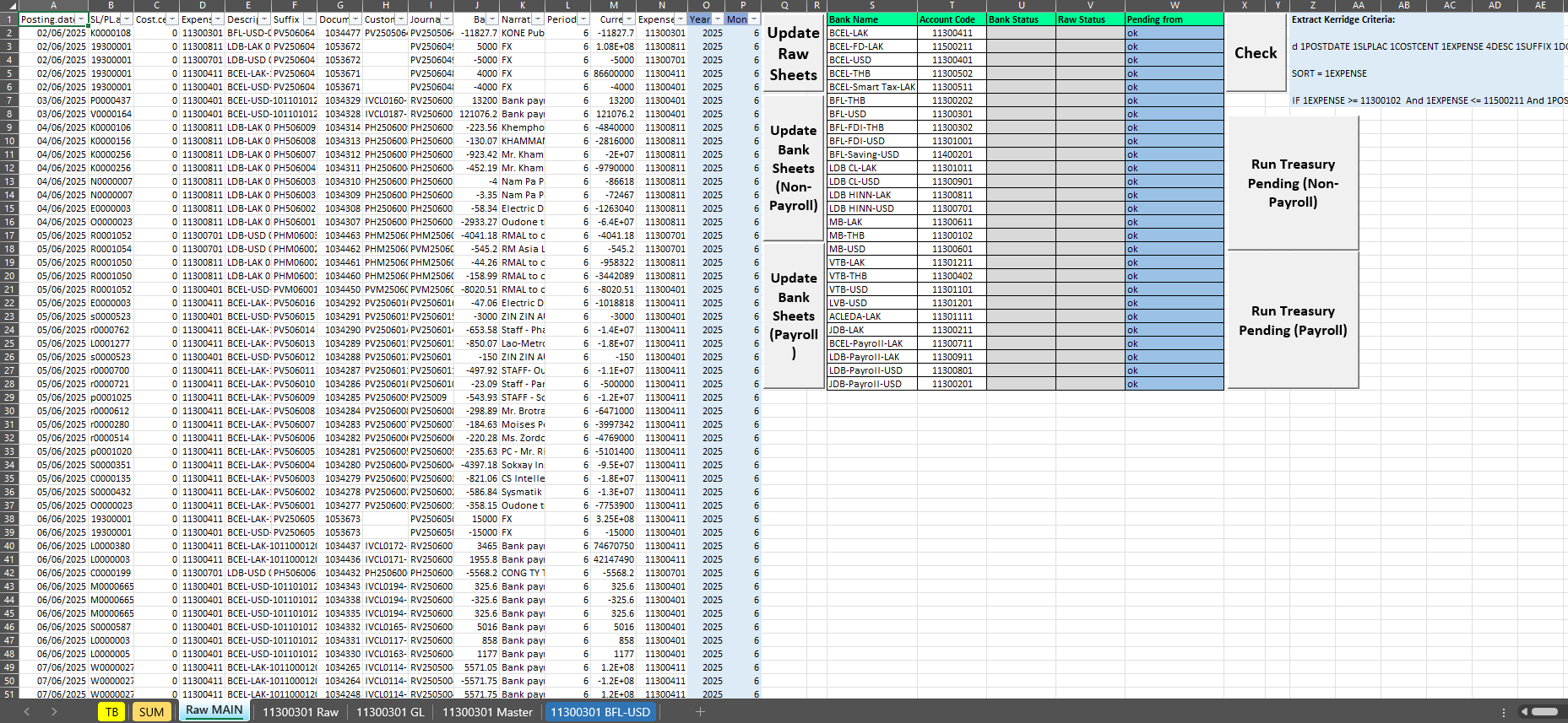 Excel VBA bank reconciliation system